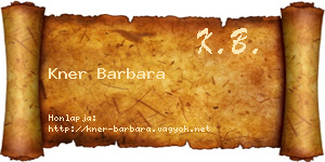 Kner Barbara névjegykártya